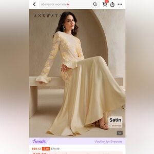 SHEIN Cream and Yellow Maxi Dress